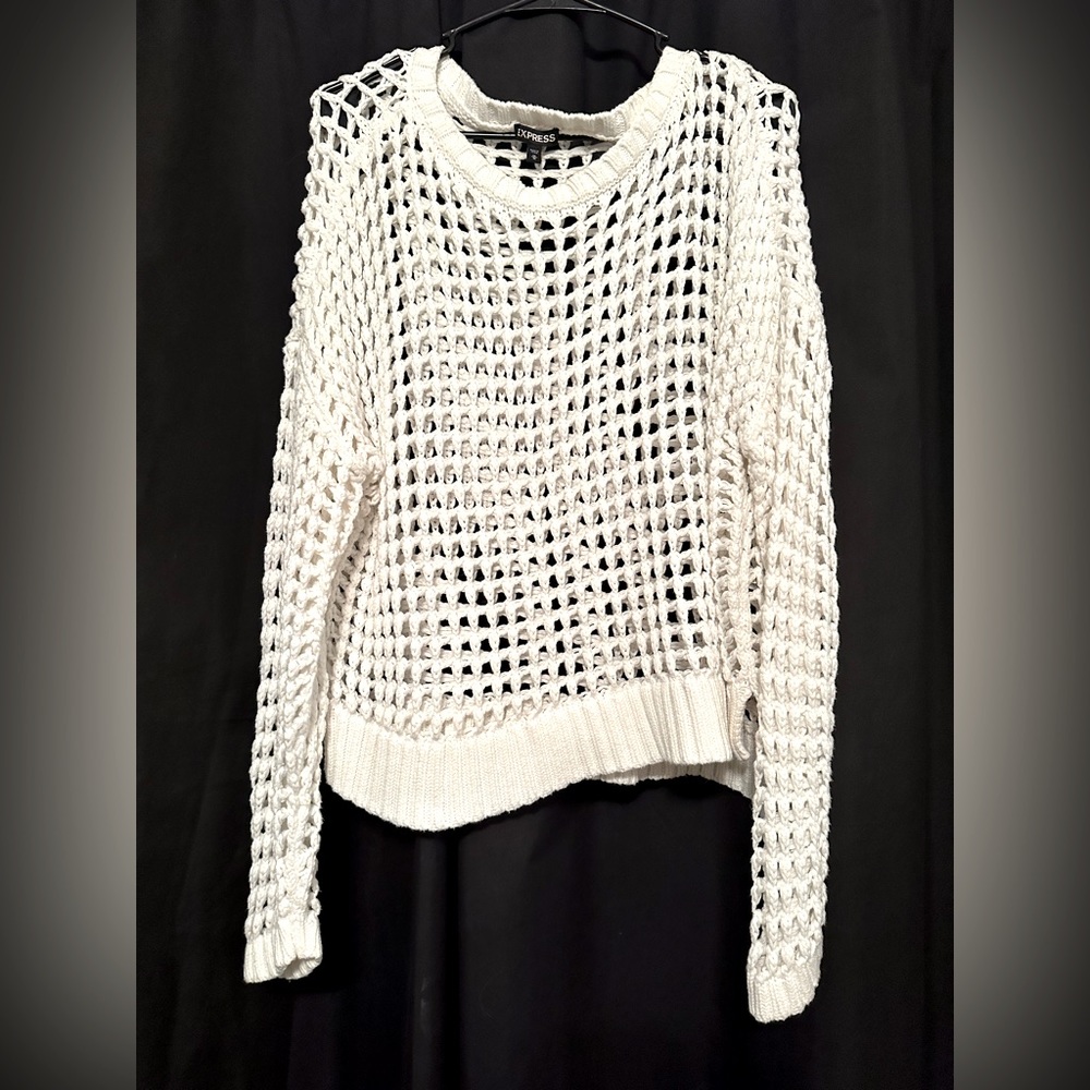 White crochet sweater